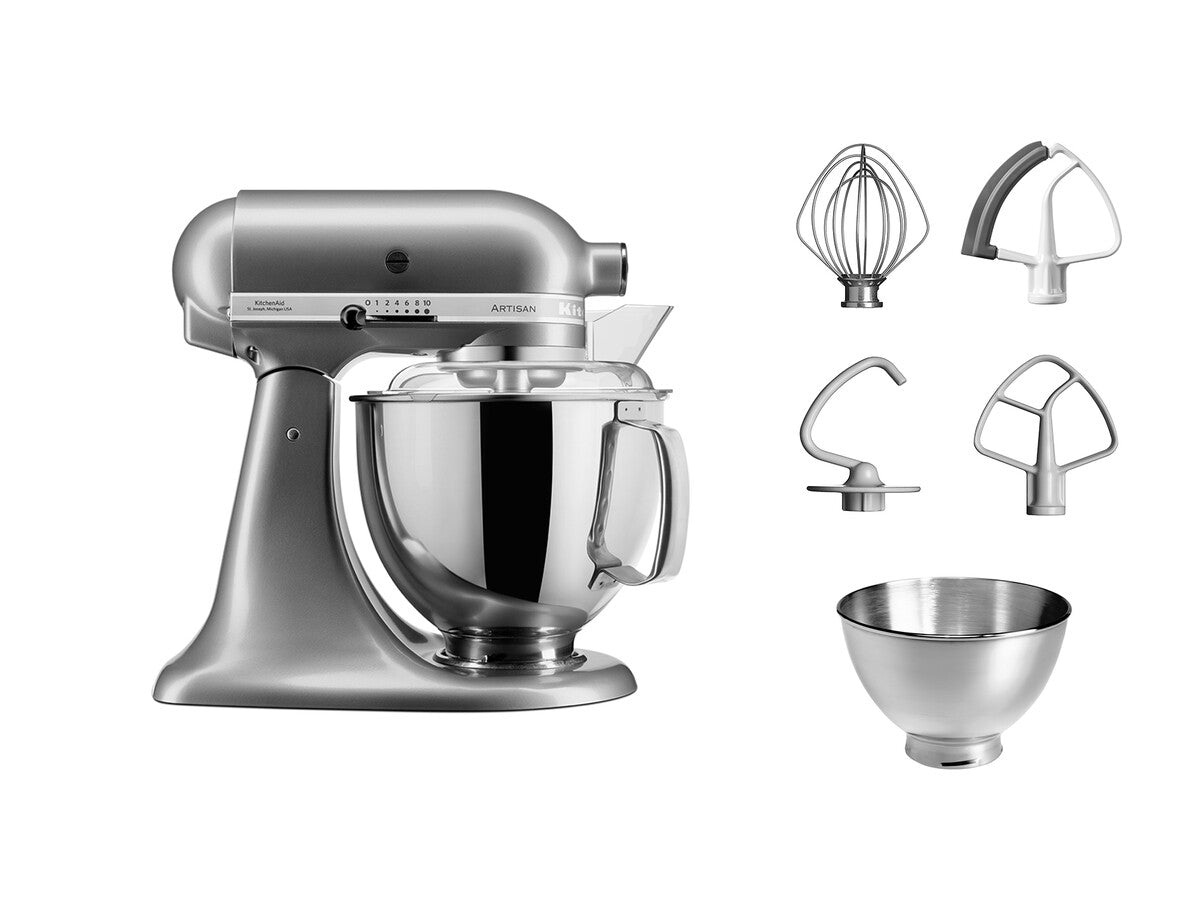 Prémium Artisan dönthető fejű álló mixer 4,8 l – Contour Silver 