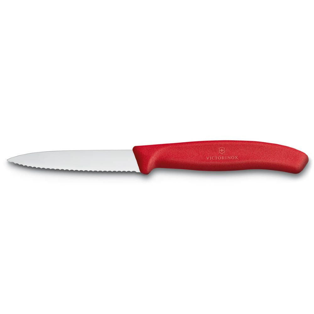 Swiss Classic Vegetable Knife Serrated Pointed Red 8 cm