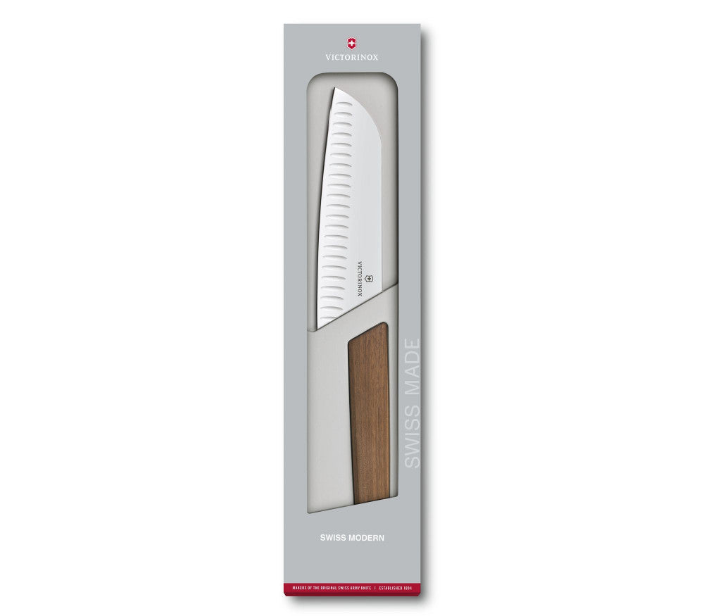 Swiss Modern Santoku bordázott 17 cm – Walnut